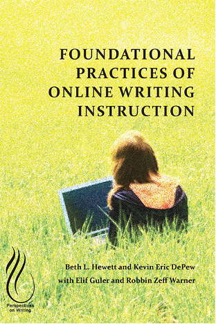 Book cover with a woman looking at a laptop while sitting in a field.