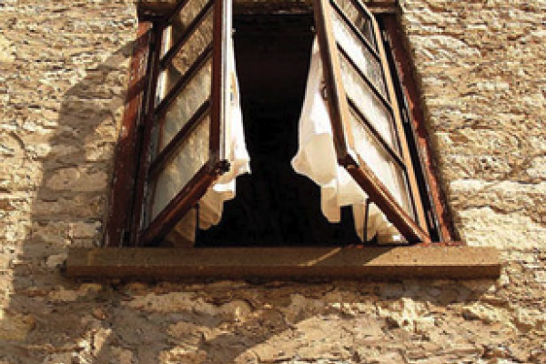 A vintage window opening