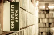 image of easy listening sign in stack of audio sources