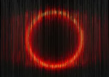 red circle set against a dark background