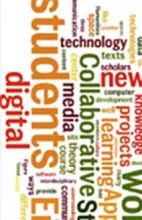 Colorful word cloud featuring “students,” “digital,” “collaborative,” “learning,” and related education terms.