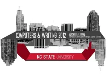 Logo for computers and writing 2012 showing builidings on NC state campus and conference banner.