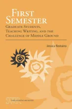Book Cover to First Semester, shows a sun drawing on orange background