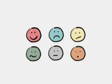 A series of different emotions in a spectrum.