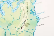 A map of the appalachian mountain region