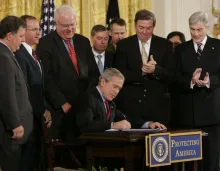 President George W. Bush signing Military Commissions Act of 2006 