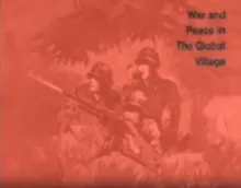 Drawing of soldiers in a combat scenario, red tinted image