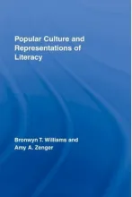 Blue book cover with a subtle wave-like pattern, featuring the title “Popular Culture and Representations of Literacy” and the authors’ names, Bronwyn T. Williams and Amy A. Zenger, in white text